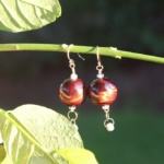 Rose Gold Red Tiger’s Eye Fragrance Earrings